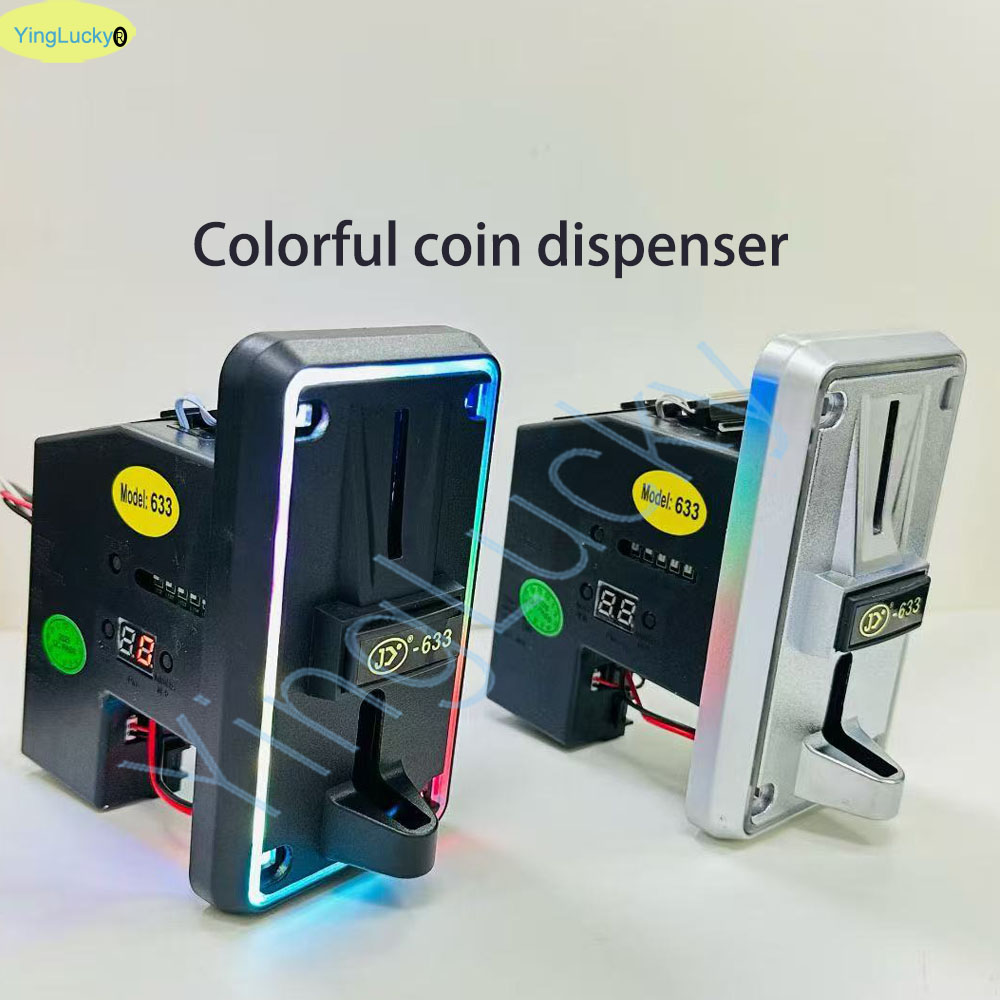 Coin Pusher Machine - Kolorowy czytnik monet LED, selektor monet,