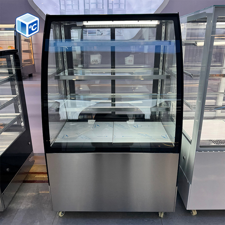 Glass Cabinet Display - Dwupoziomowa komercyjna chłodziarka do ciast z