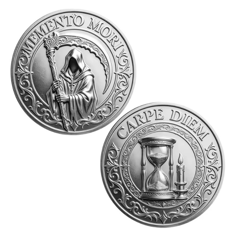 Token Coin Mechanism - Pamiątka Memento Mori Carpe Diem Złoty