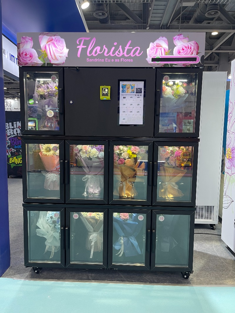 Bill Acceptor Vending - Automat do sprzedaży kwiatów z szafkami,