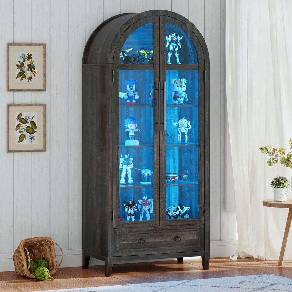 73 Szklana witryna łukowa z 4  – Glass Cabinet Display recenzja i cena