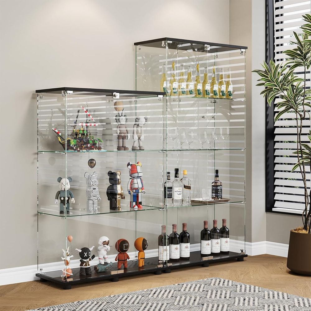 Szklana witryna z 4 półkami, p – Glass Cabinet Display recenzja i cena