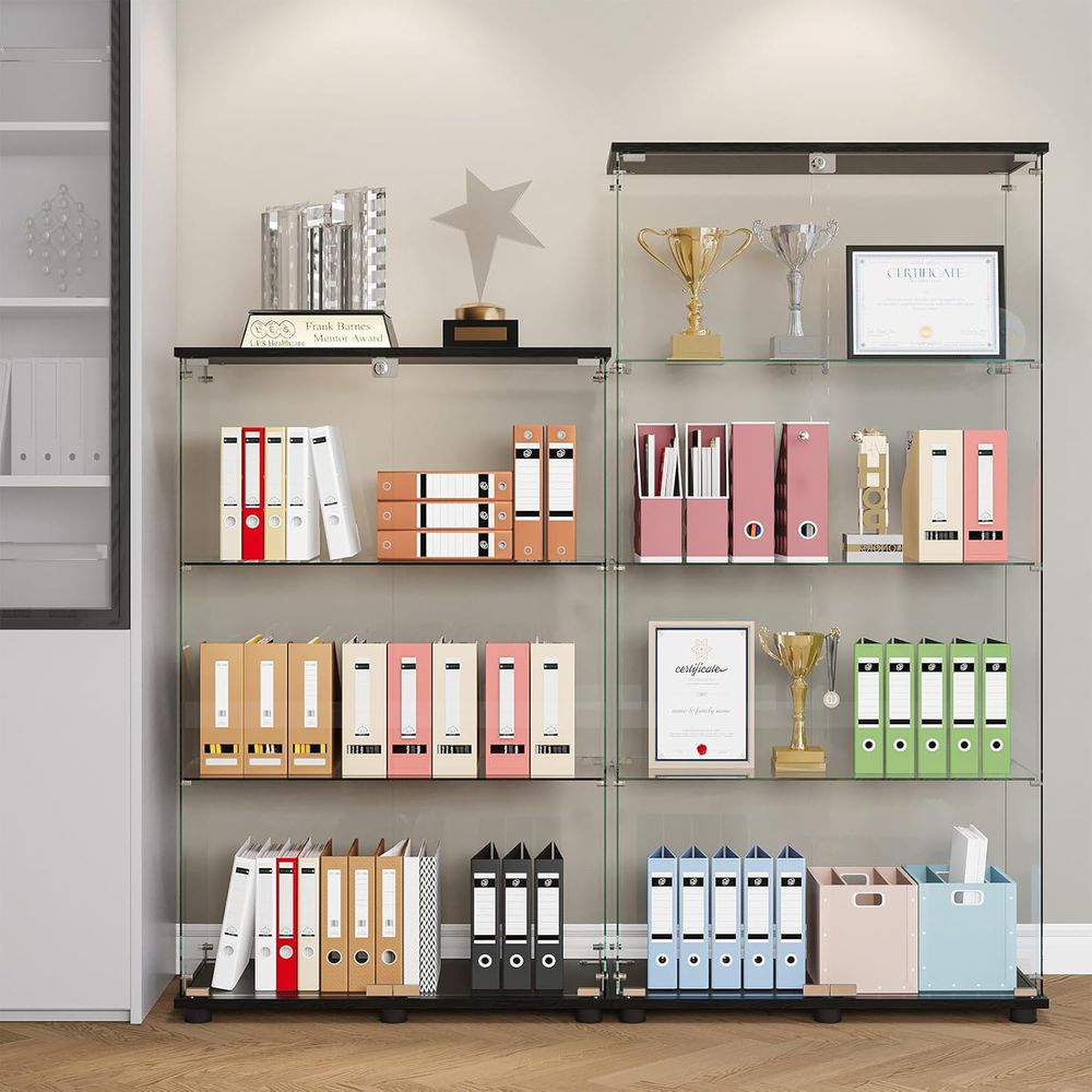 Szklana witryna z 4 półkami, p – Glass Cabinet Display recenzja i cena