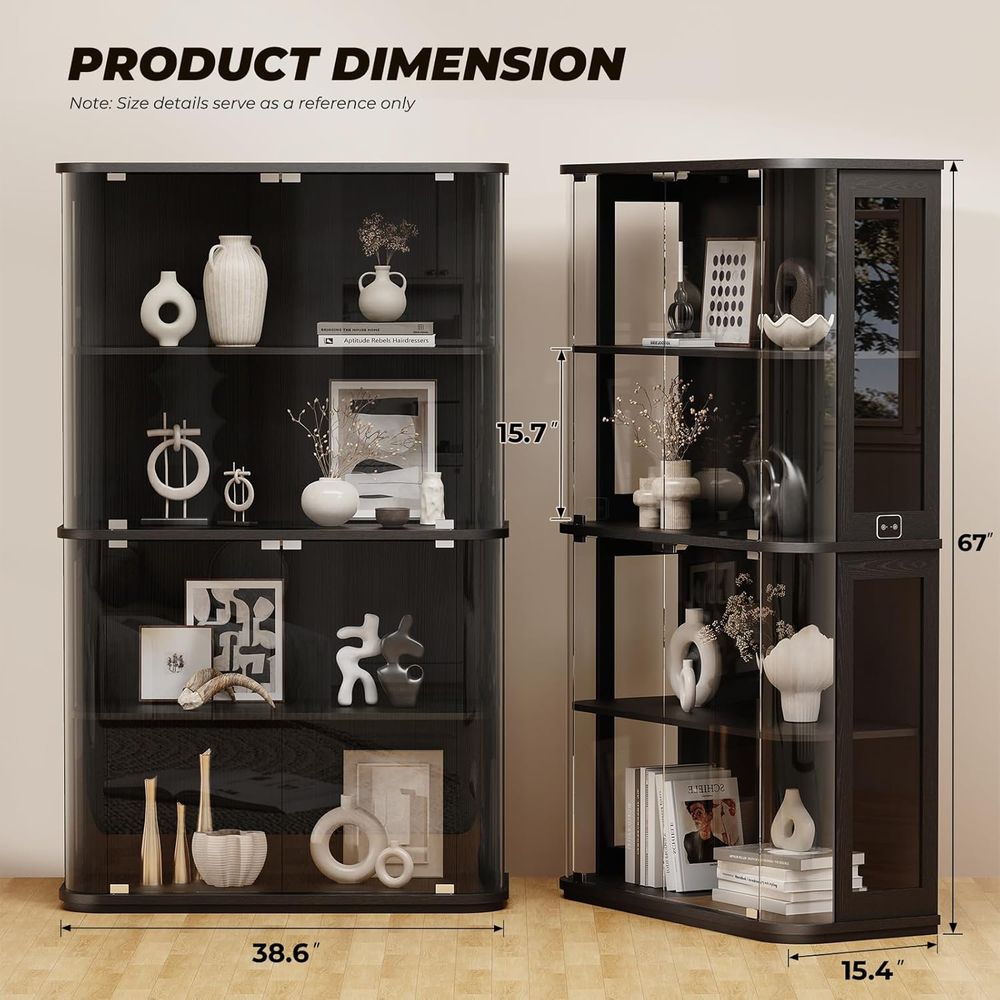 Duża zaokrąglona witryna z szk – Glass Cabinet Display recenzja i cena