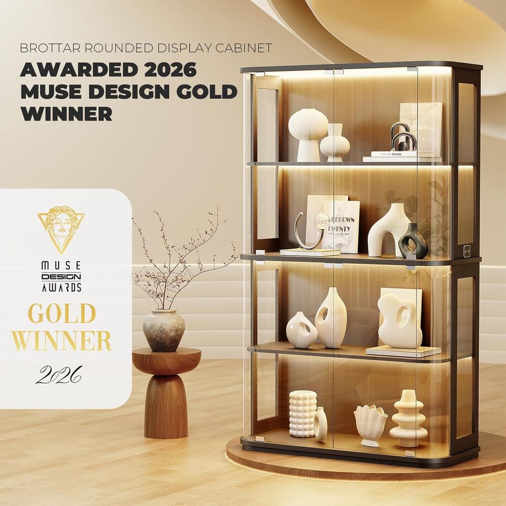 Duża zaokrąglona witryna z szk – Glass Cabinet Display recenzja i cena