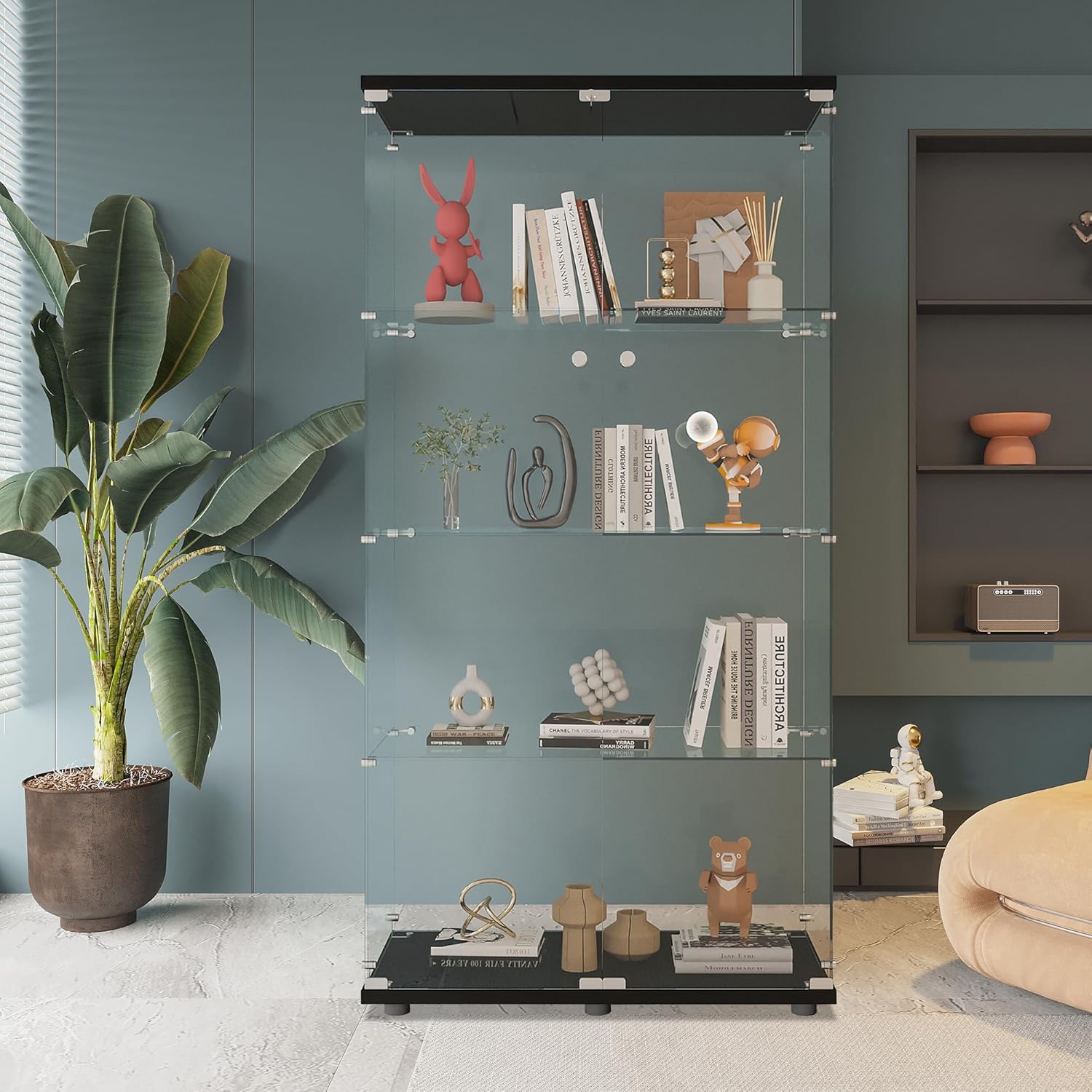 Szklana witryna z 4 półkami, 2 – Glass Cabinet Display recenzja i cena